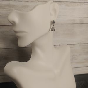 Swarovski silver tone studded crystal earrings